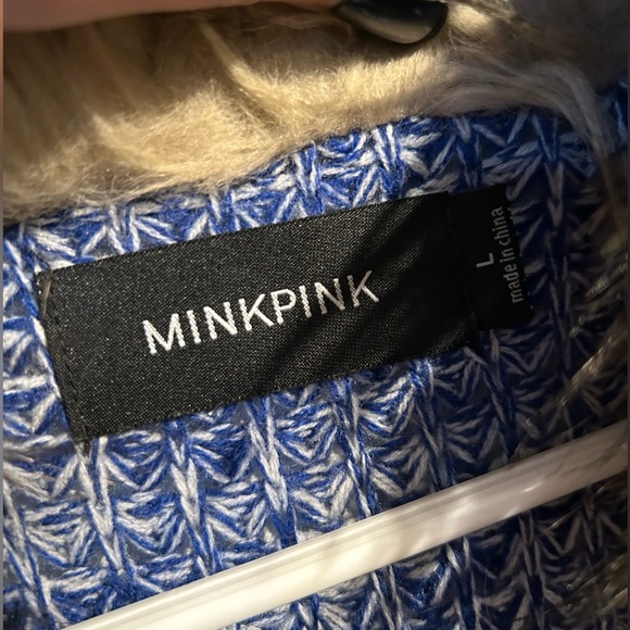 MINKPINK Multicolor Patterned Cardigan with Faux Fur Trim - Picture 4 of 4